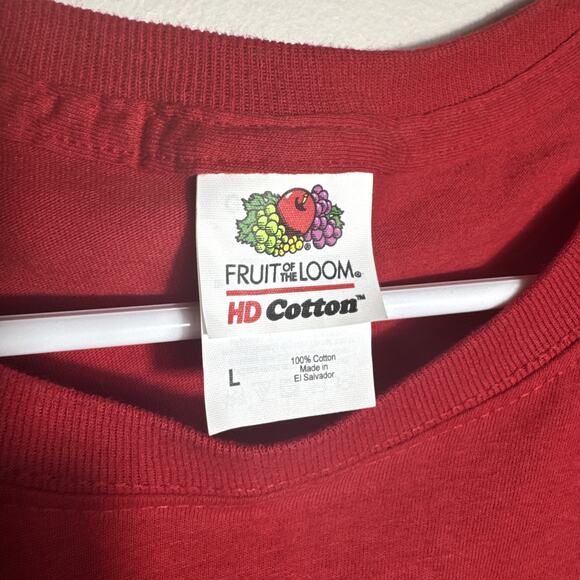 VTG Fruit Of The Loom T Shirt Size Large Bald Eagle America USA Red Patriotic - Picture 3 of 4